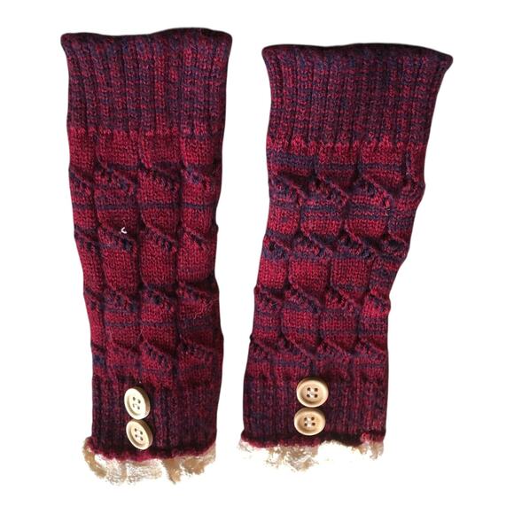 If Collection Leg Warmers Knitted Crochet 100% Acrylic Button Detail 2 Pairs - Picture 3 of 15